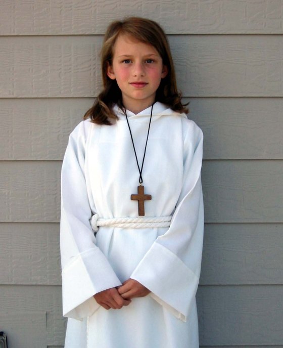 Emma As a church Acolyte in 2002